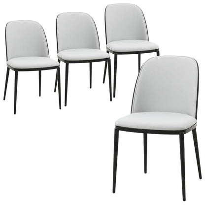 Dining Side Chair with Velvet Seat and Steel Frame Set of 4