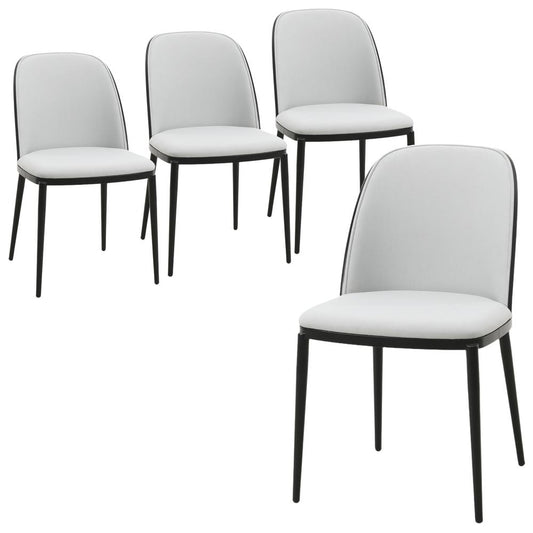 Dining Side Chair with Velvet Seat and Steel Frame Set of 4