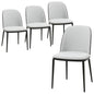 Dining Side Chair with Velvet Seat and Steel Frame Set of 4