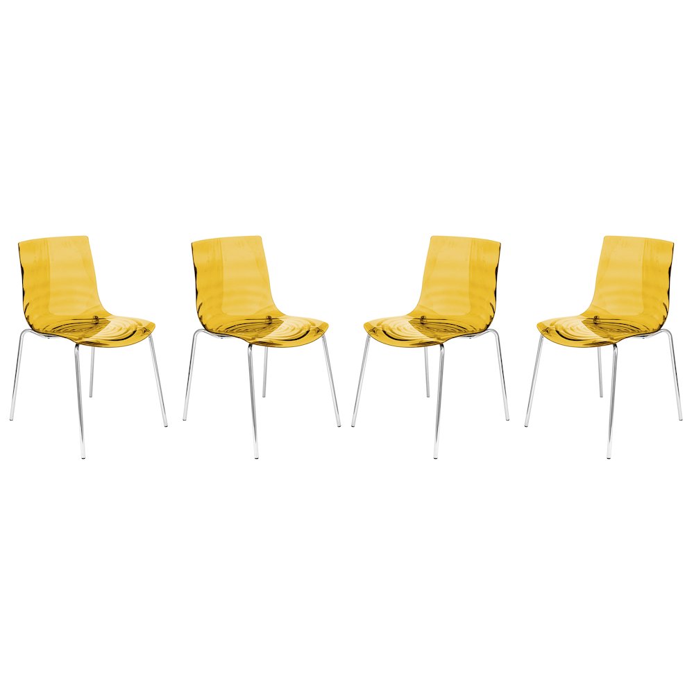 Astor Water Ripple Design Dining Chair Set of 4
