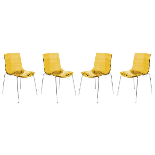 Astor Water Ripple Design Dining Chair Set of 4