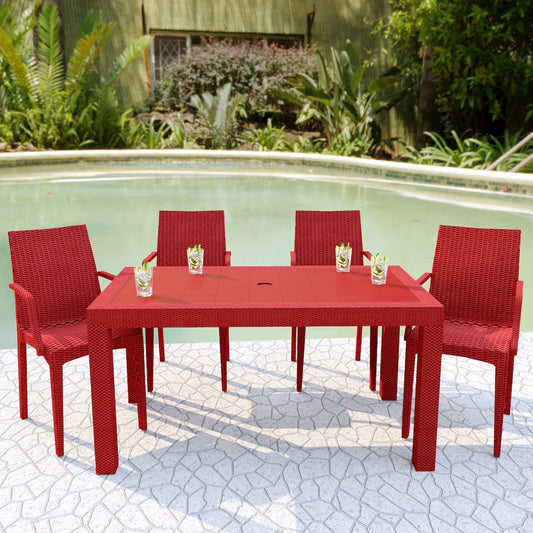 Weave Mace Indoor/Outdoor Chair (With Arms), Set of 4