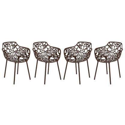 Modern Devon Aluminum Armchair, Set of 4