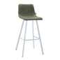 Elland - Bar stool - Olive Green- White Base