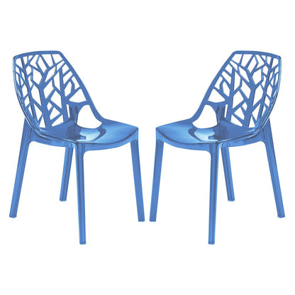 Cornelia Modern Spring Cut-Out Tree Design Stackable Dining Chair