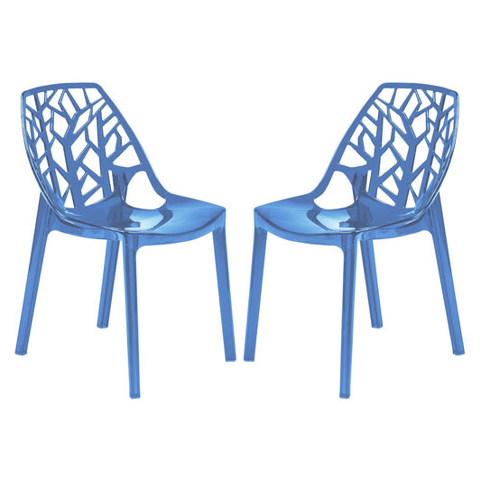 Cornelia Modern Spring Cut-Out Tree Design Stackable Dining Chair