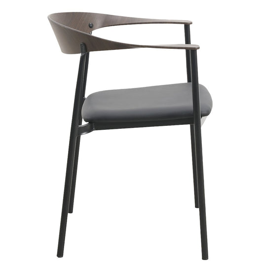 Kora Collection Modern Dining Chair Brown Back with Black Seat - Set of 2