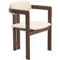 Velo Series Modern Dining Chair in Walnut Color Wood with Toupe Seat