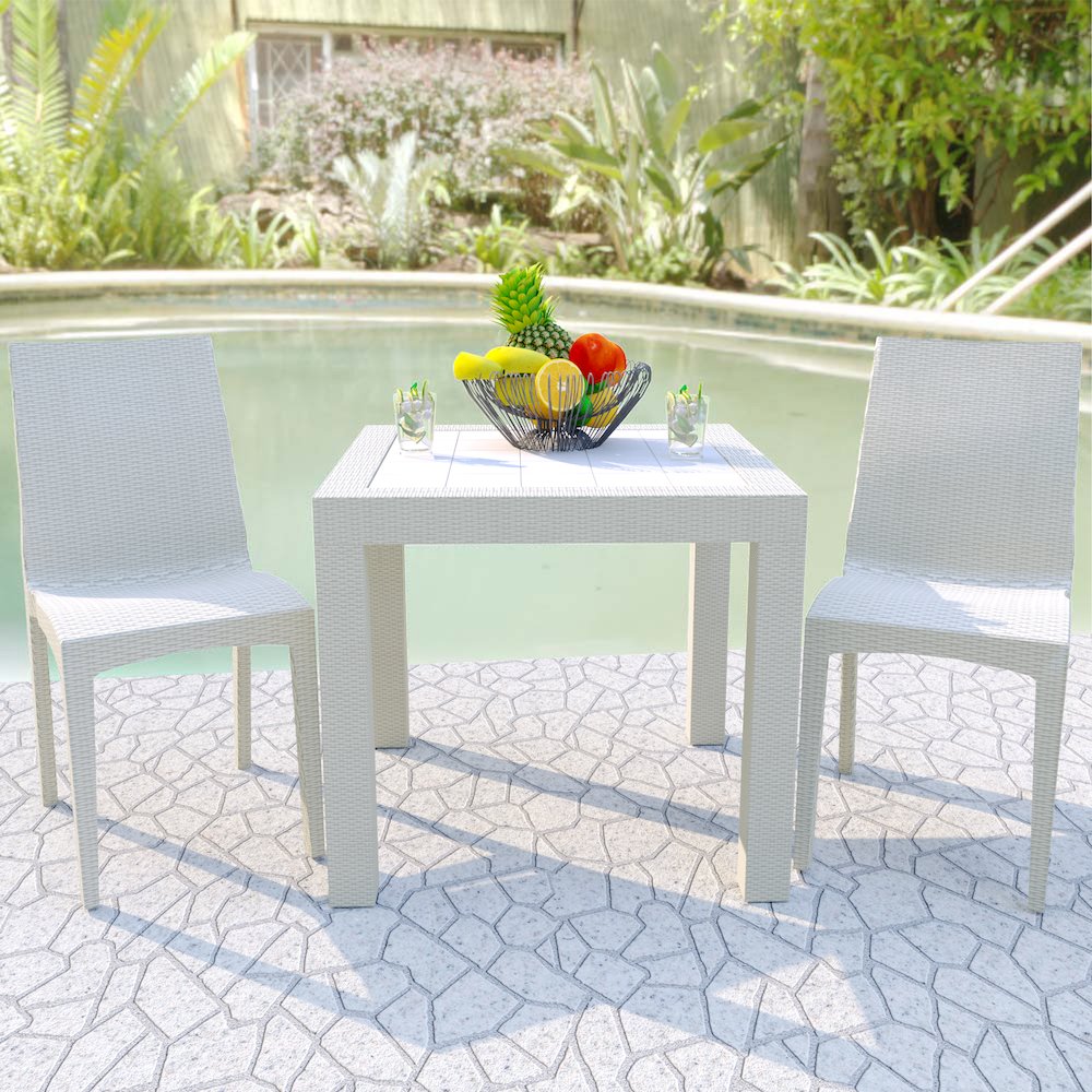 Weave Mace Indoor/Outdoor Dining Chair (Armless), Set of 2