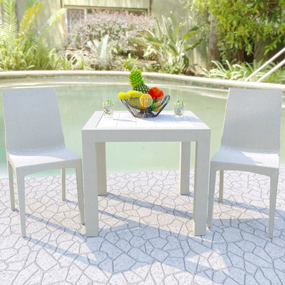 Weave Mace Indoor/Outdoor Dining Chair (Armless), Set of 2