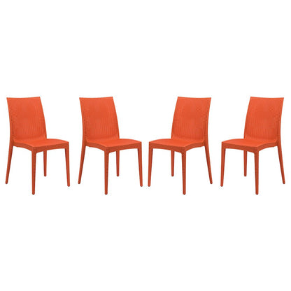 Weave Mace Indoor/Outdoor Dining Chair (Armless), Set of 4