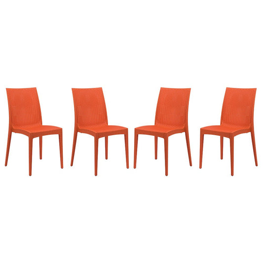 Weave Mace Indoor/Outdoor Dining Chair (Armless), Set of 4