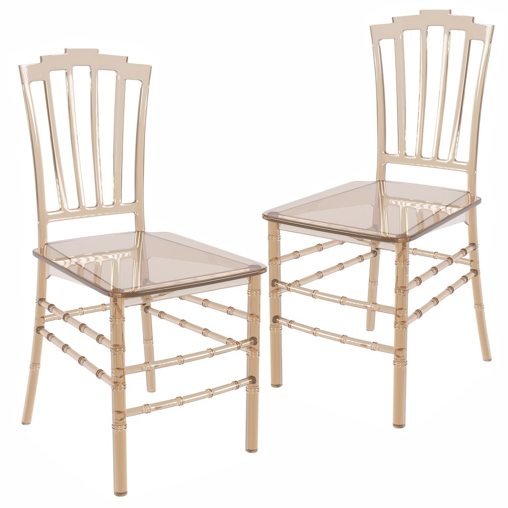 Synth Series Modern Dining Chair in Amber Set of 2