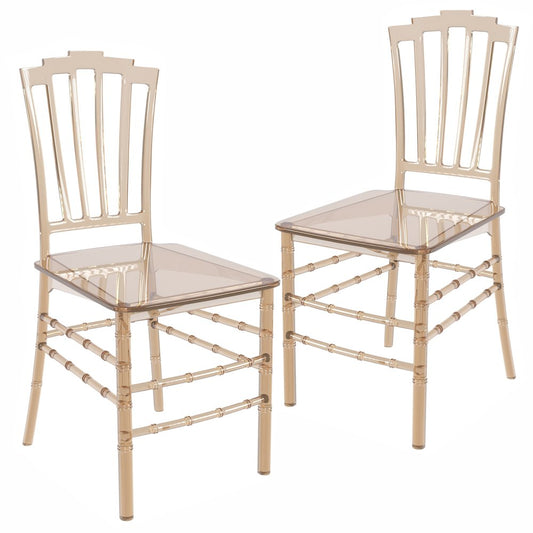 Synth Series Modern Dining Chair in Amber Set of 2