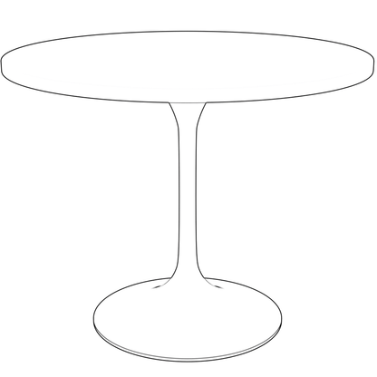 36" Round Dining Table, Brushed Chrome Base with Dark Maple MDF Top