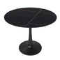 Bristol 35" round dining table Black base with Black Sintered stone Top