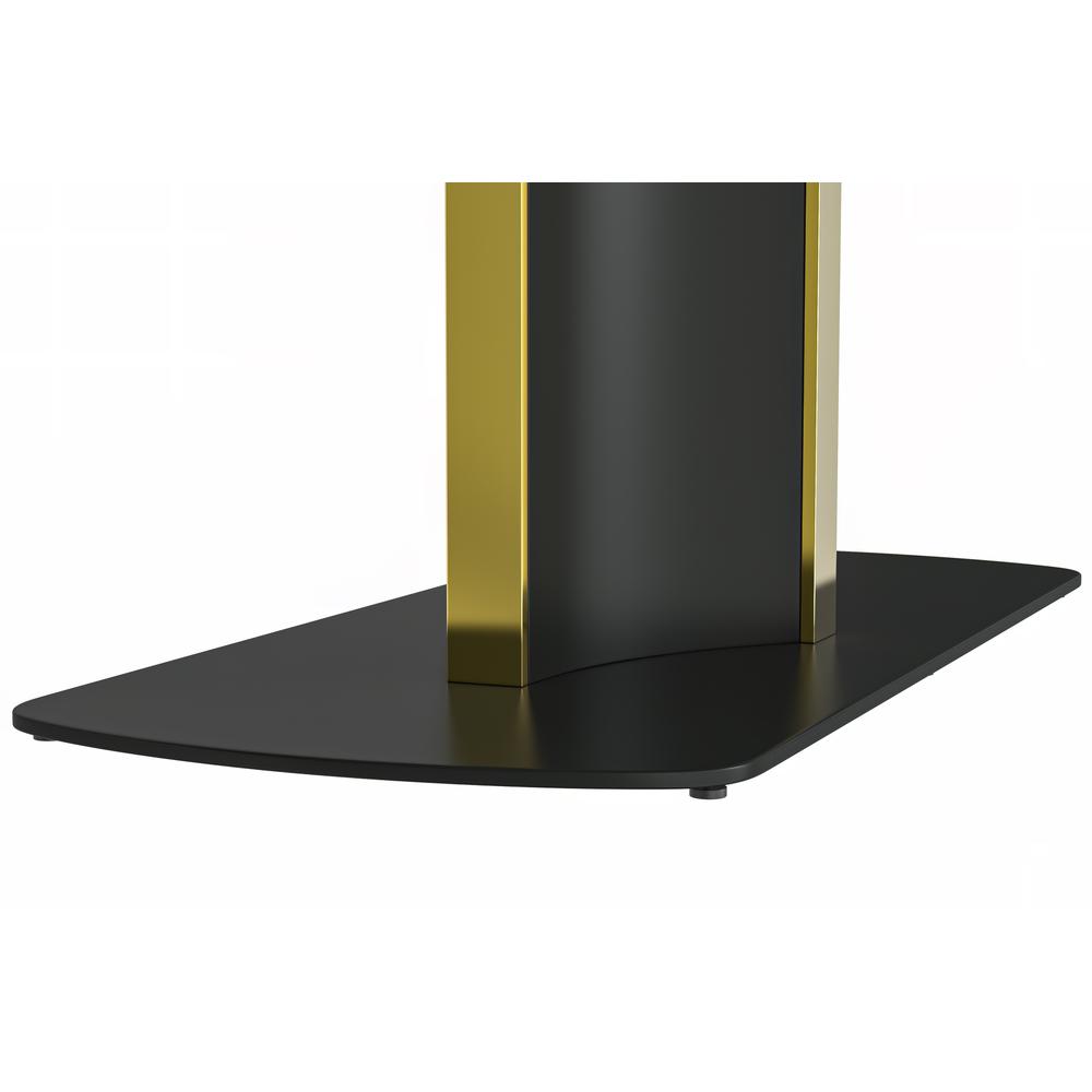 Modern Dining Table Black and Gold Base, With 55 Black/Gold Sintered Stone Top