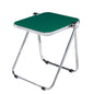 Rectangular Folding Side Table in Chrome Finish with Plastic Tabletop