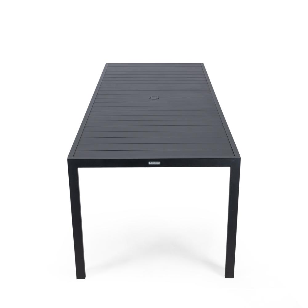 Chelsea Aluminum Outdoor Dining Table 87 With 8 Chairs and Cherry Cushions