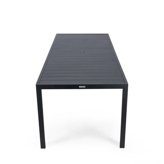 Chelsea Aluminum Outdoor Dining Table 87 With 8 Chairs and Cherry Cushions