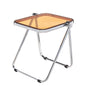 Rectangular Folding Side Table in Chrome Finish with Plastic Tabletop