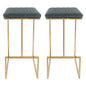 Quincy Leather Bar Stools With Gold Metal Frame Set of 2