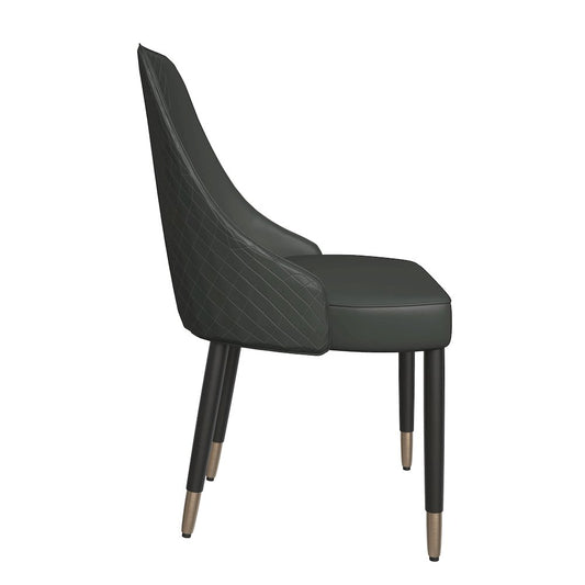 Allure Collection Modern Dining Chair In Olive Green Fabric - Set of 4