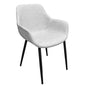 Markley Modern Leather Dining Arm Chair With Metal Legs