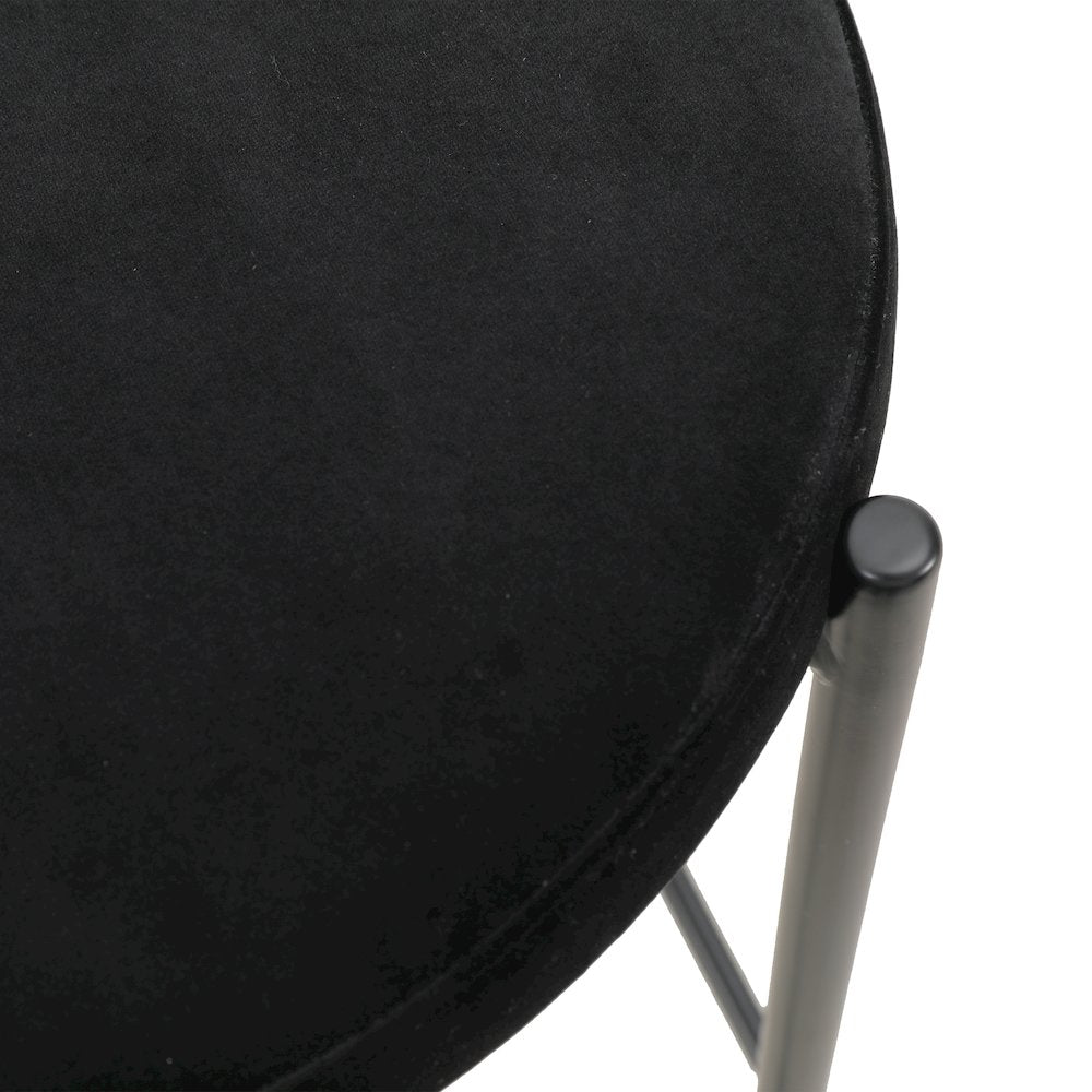 Euston Modern Wicker Bar Stool With Black Steel Frame in Black