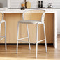 Ervilla Mid-Century Modern Wicker Bar Stool in Beige