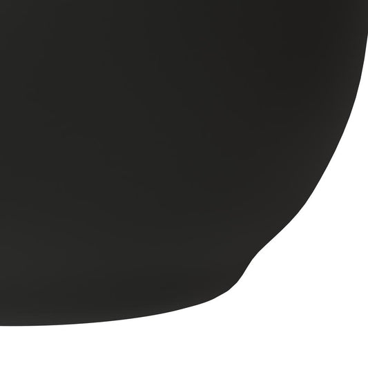 Grove Series Hemisphere Poly Clay Planter in Black 10.6 Dia, 5.9 High