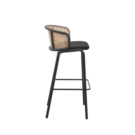 Seat and Black Powder Coated Steel Frame, Set of 2