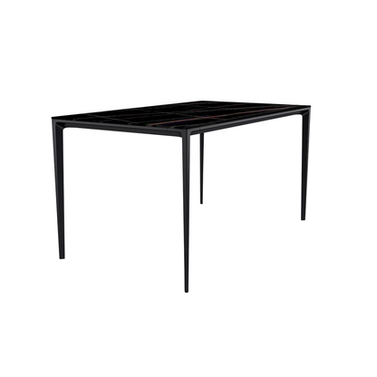 Avo Series Modern Dining Table Black Base, With 71 Black/Gold Sintered Stone Top