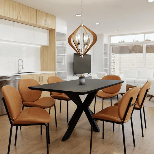 Dining Side Chair with Upholstered Faux Leather Seat