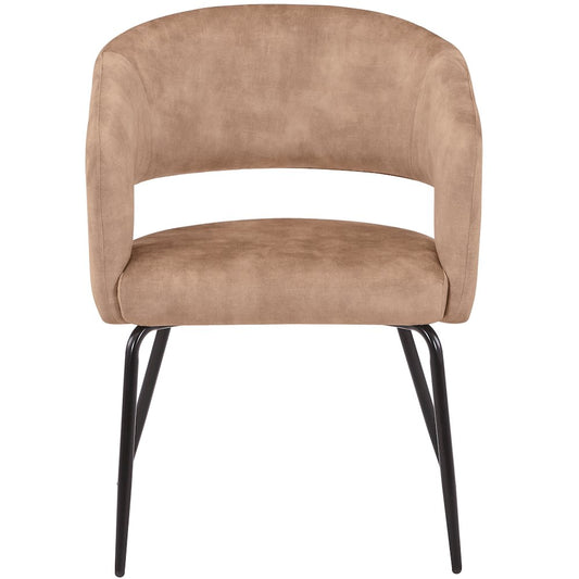 Gavin Series Modern Chair Black Frame in Light Brown Set of 4