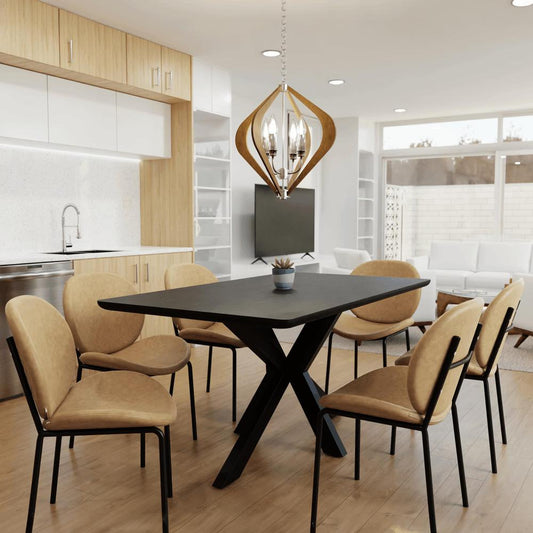 Dining Side Chair with Upholstered Faux Leather Seat