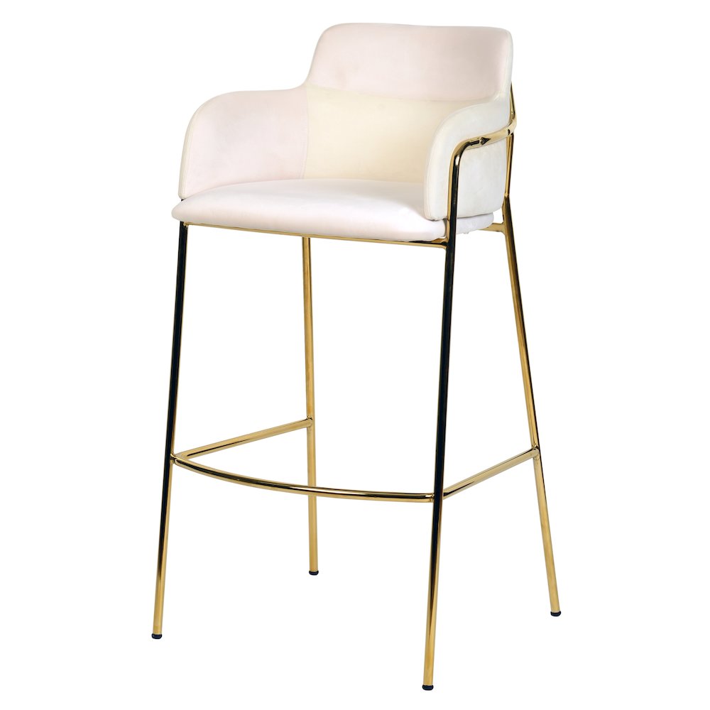 Axis Collection Modern Gold Bar height Chair in Biege