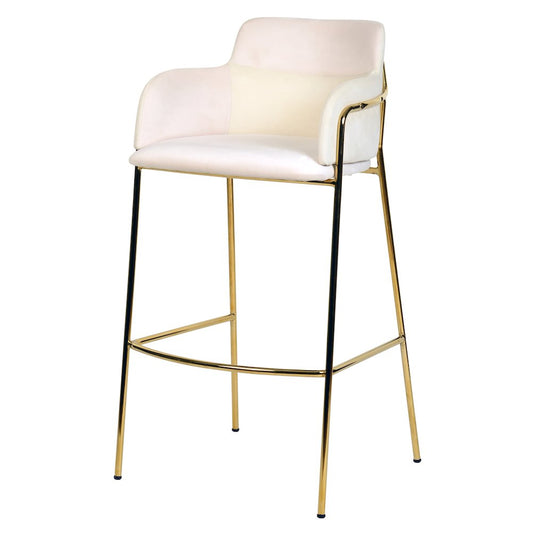 Axis Collection Modern Gold Bar height Chair in Biege