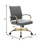 Benmar Home Leather Office Chair With Gold Frame