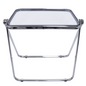 LeisureMod Lawrence Square Folding End Table with Plastic Top and Iron Frame