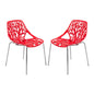 Modern Asbury Dining Chair w/ Chromed Legs, Set of 2