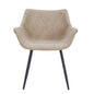 Markley Modern Leather Dining Arm Chair Set of 4 in Taupe