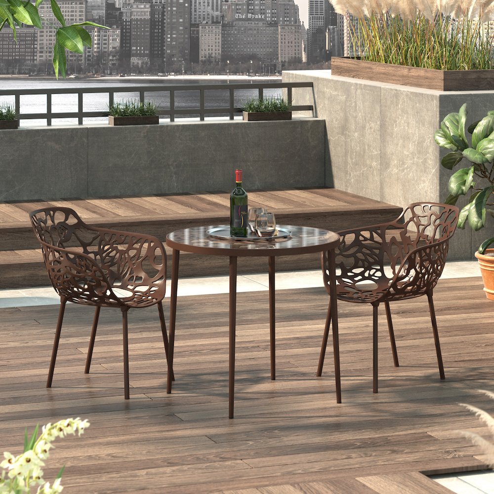 Modern Devon Aluminum Armchair, Set of 2