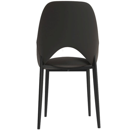 Amalfi Collection Fabric Modern Dining Chair in Charcoal - Set of 2