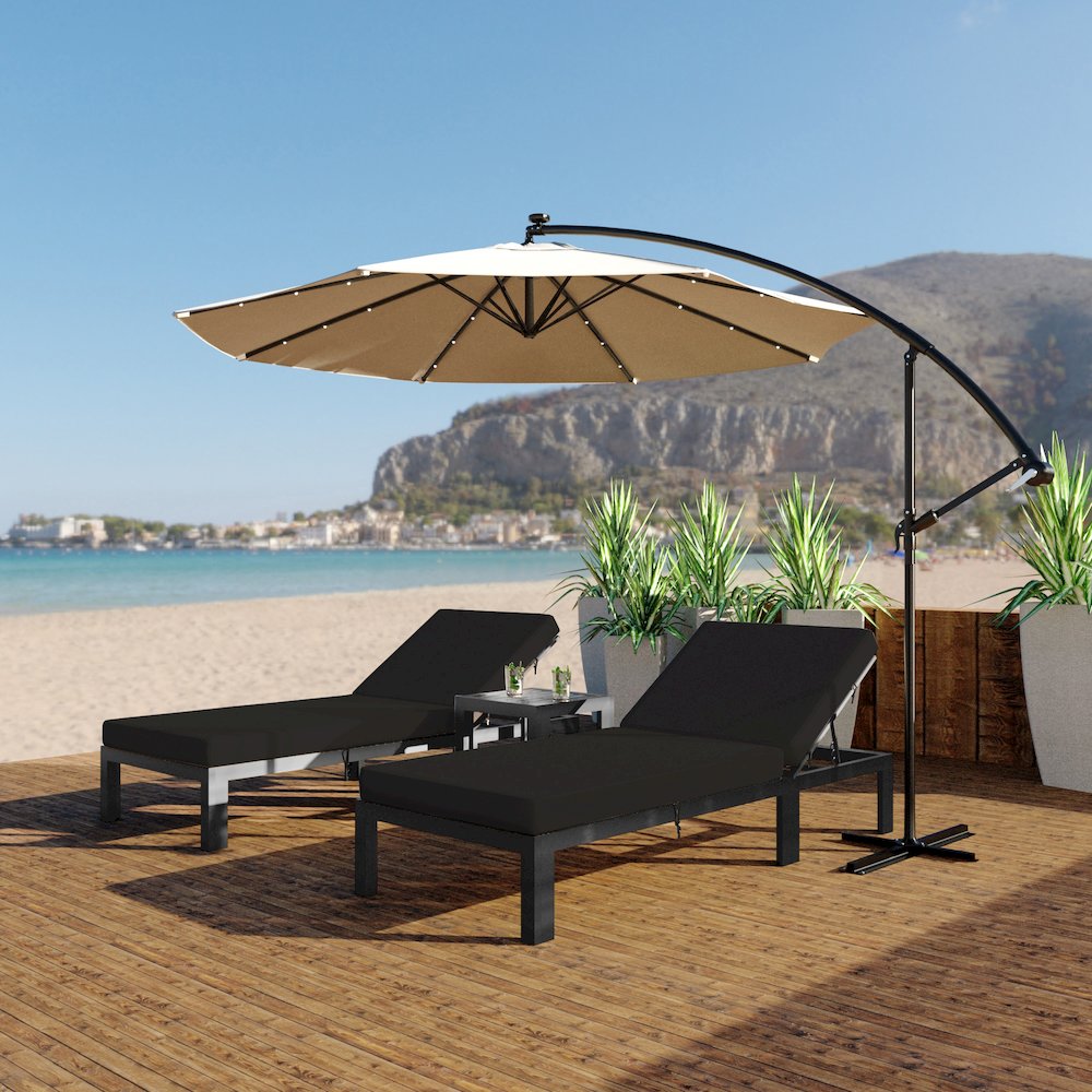 Chelsea Modern Outdoor Chaise Lounge Chair With Cushions Set of 2