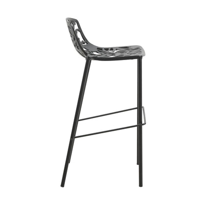 Aluminum Bar Stool with Powder Coated Frame and Footrest