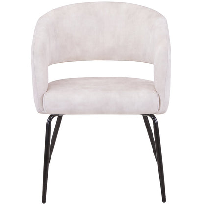 Gavin Series Modern Chair Black Frame in Beige Set of 2