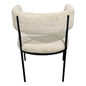 Elias Dining Chair Upholstered in Leather Velvet and Powder Coated Iron Legs