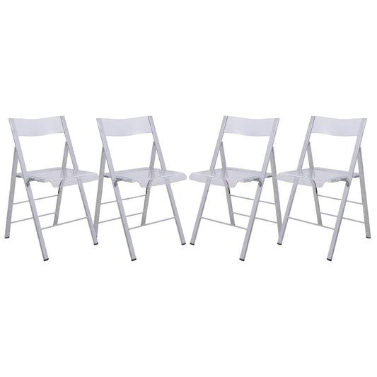Menno Modern Acrylic Folding Chair, Set of 4