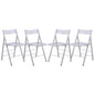 Menno Modern Acrylic Folding Chair, Set of 4